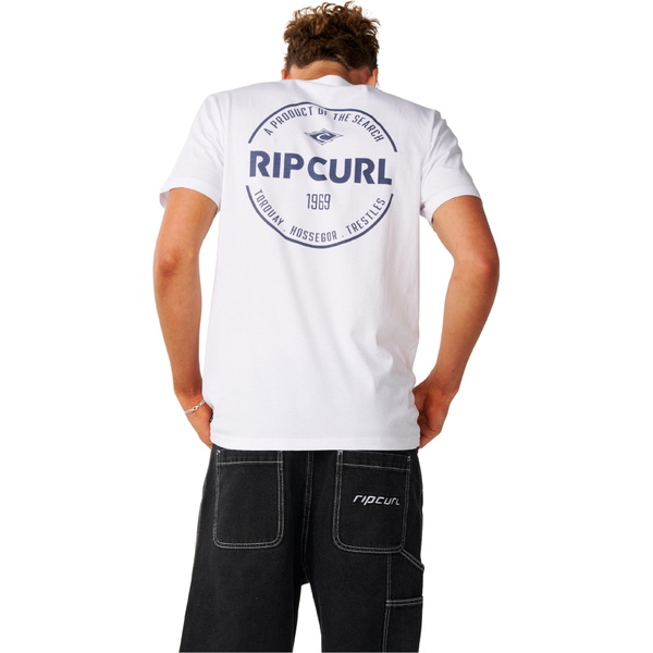 2026 Rip Curl M&auml;nner Klammer-T-Shirt 12RMTE - White